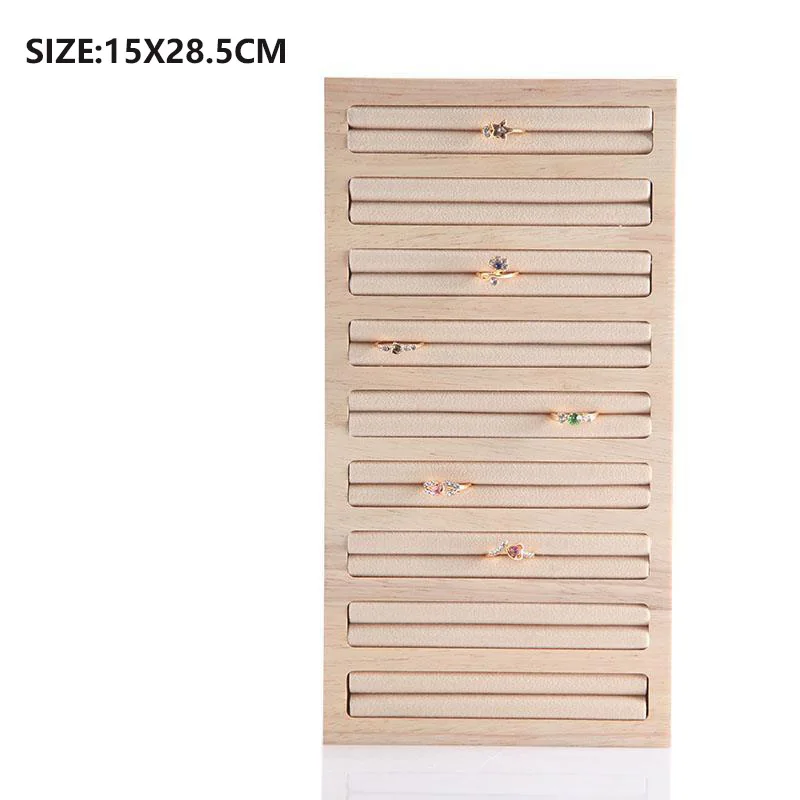 Boho Wood Ring Jewelry Display Stand Velvet Jewelry Organizer Box Storage Display Stand Holder Women Store Decoration Gifts