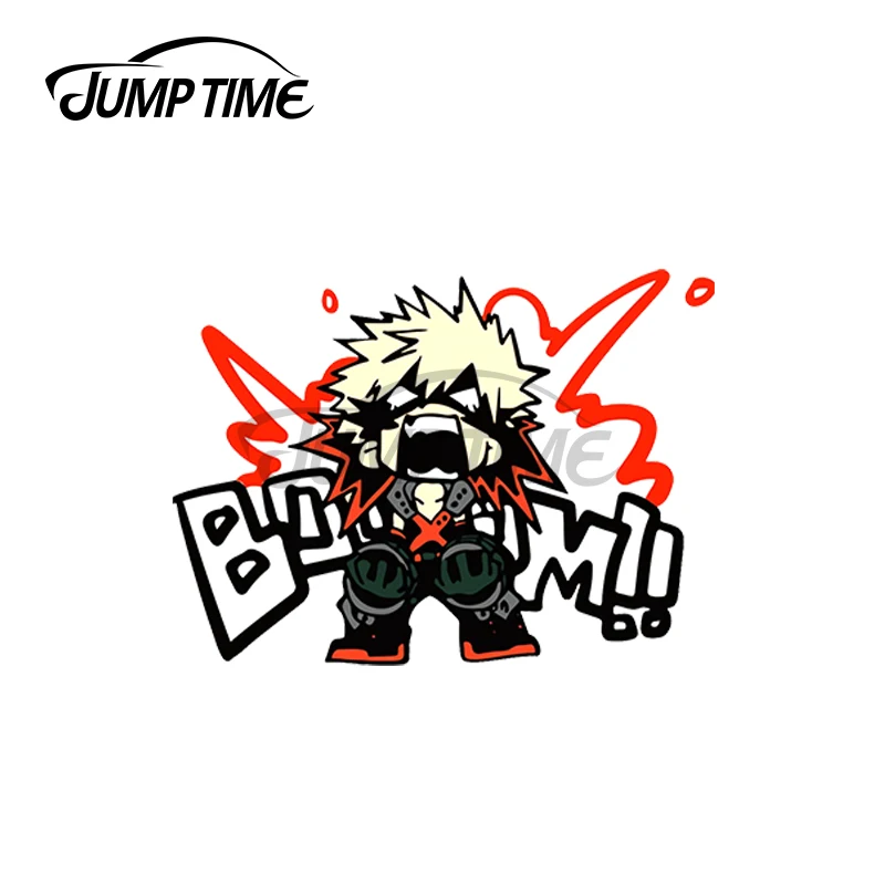 Автомобильная наклейка JumpTime 13x4,5 см для Katsugi Bakugo Kacchan, моя геройская академия, креативная наклейка, индивидуальная Водонепроницаемая виниловая автомобильная пленка