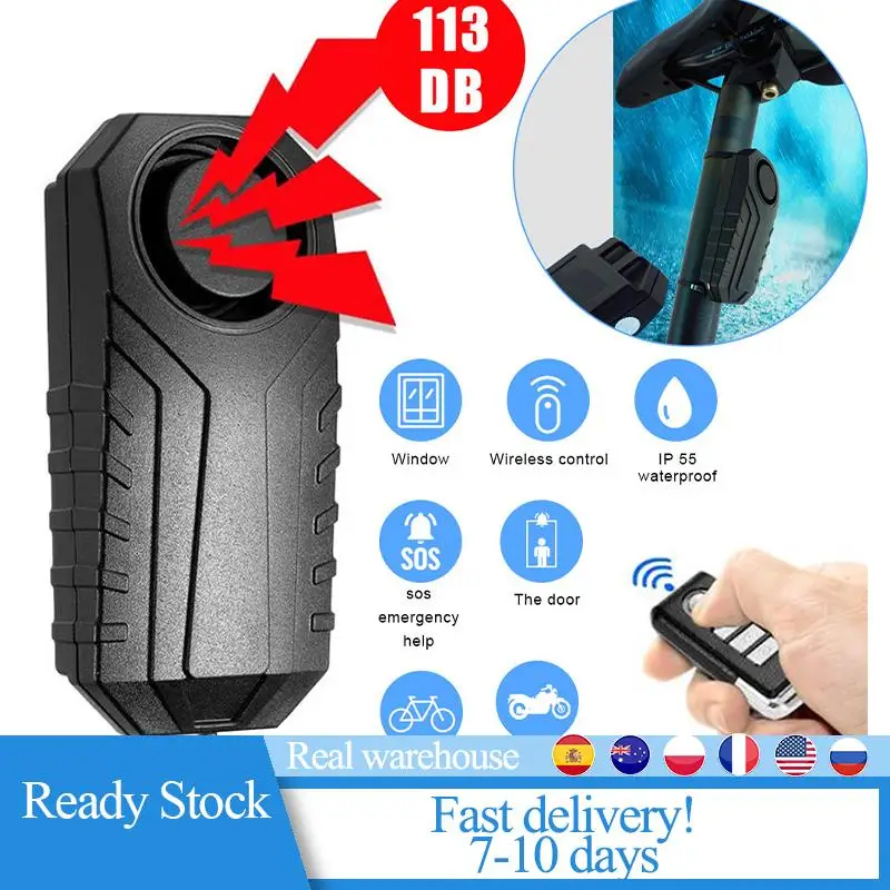 Waterproof Bike Anti-Theft Alarm Wireless Remote Control Motorcycle Bicycle Security 113dB Electric Car Sensor | Автомобили и