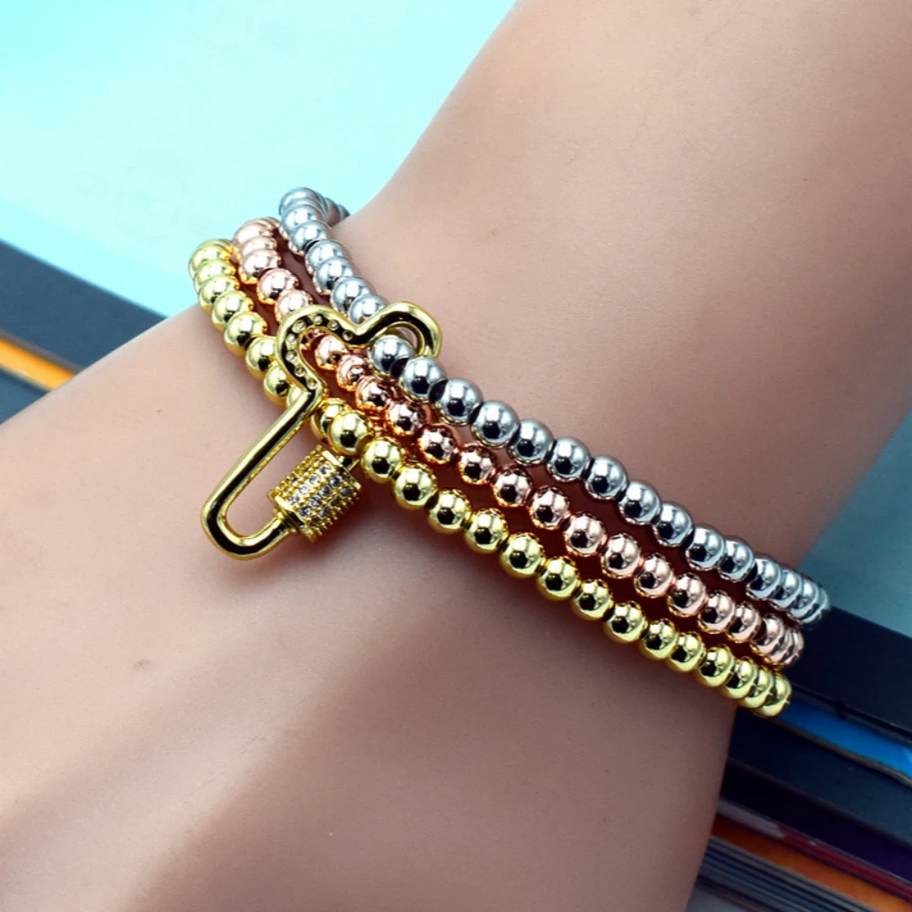 

Eternal Faith Cross Zircon Pendant Bangles Rose Gold White and Gold Mixed Bracelet Freedom To Wear Jewelry Gift