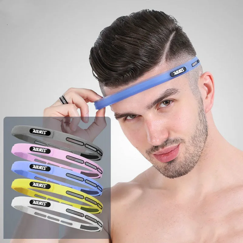 1 шт. эластичное Оголовье Sweatband Мягкий силикон пробежек занятий йогой бандаж для