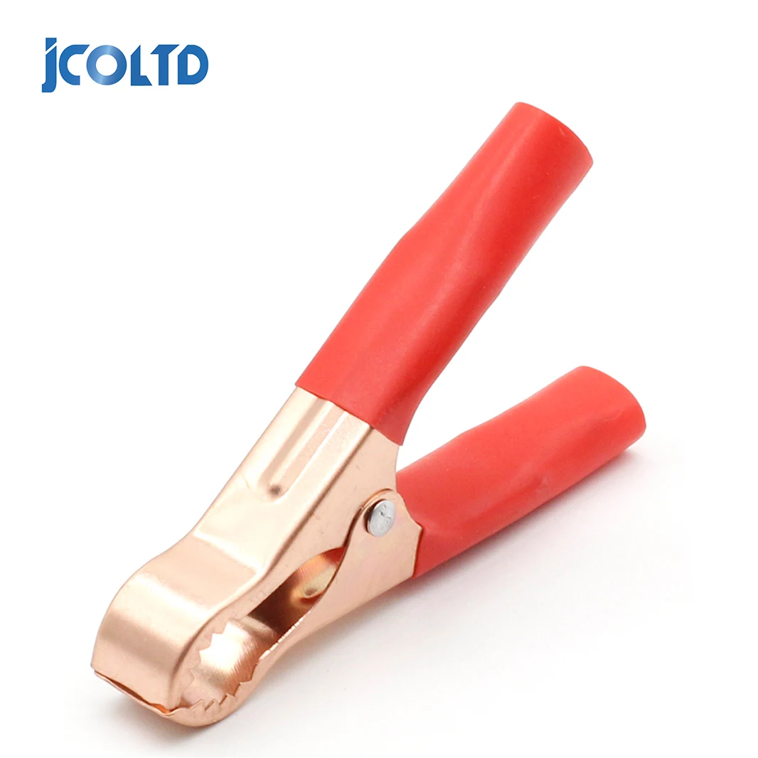 Alligator Clips Test Leads 2Pcs 50A Red + Black 80mm Crocodile Car Caravan Van Battery Test Lead Clips Connector Plug Power