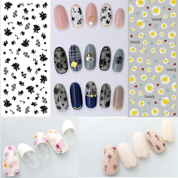 

2020 new design 1pcs Daisy Water Transfer Sticker For Nail Design Flower Leaf Slider Foil Tip DIY Nail Art Decor Charm Manicure