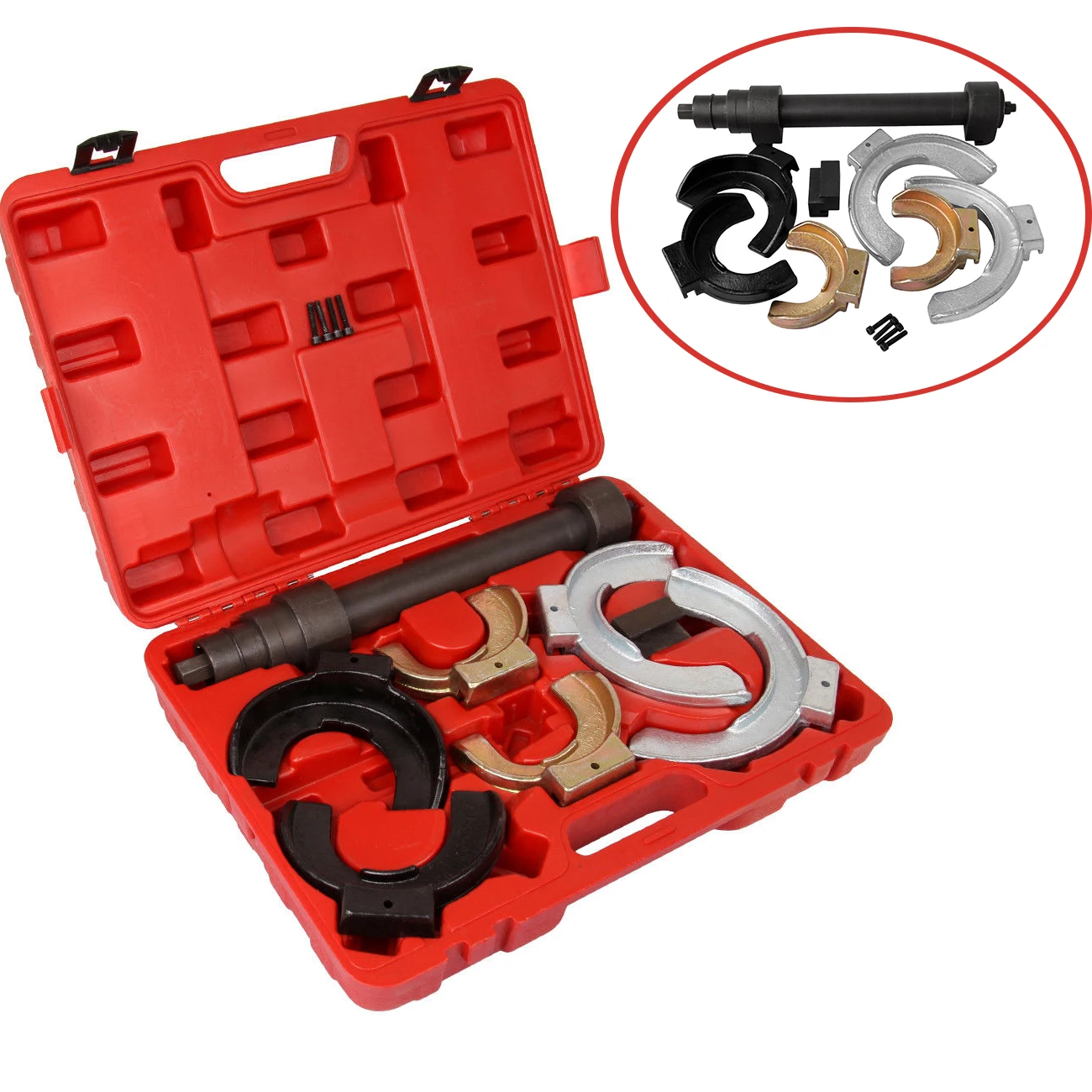

Samger Shock Absorber Spring Compressor Kit Removal Installer Strut Coil Clamp Tool Set Strut with Springs 80-195mm