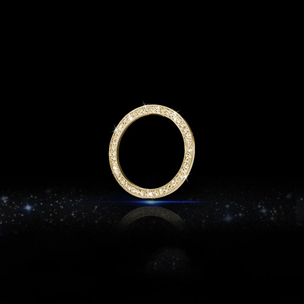 Gold Автомобильная центральная консоль часы настольные часы кольцо отделка Алмазная крышка Наклейка для Mercedes Benz C E S GLC класс W205 W213 W222 X253 - Название цвета: Gold