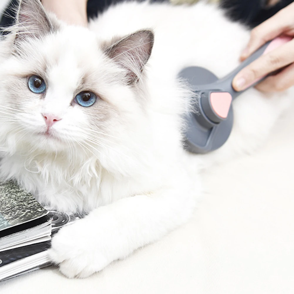 

Pet Cat Dog Comb And Brush Easily Remove Hair With One Button Easy To Use Plastic Stainless Steel Material Needle Comb