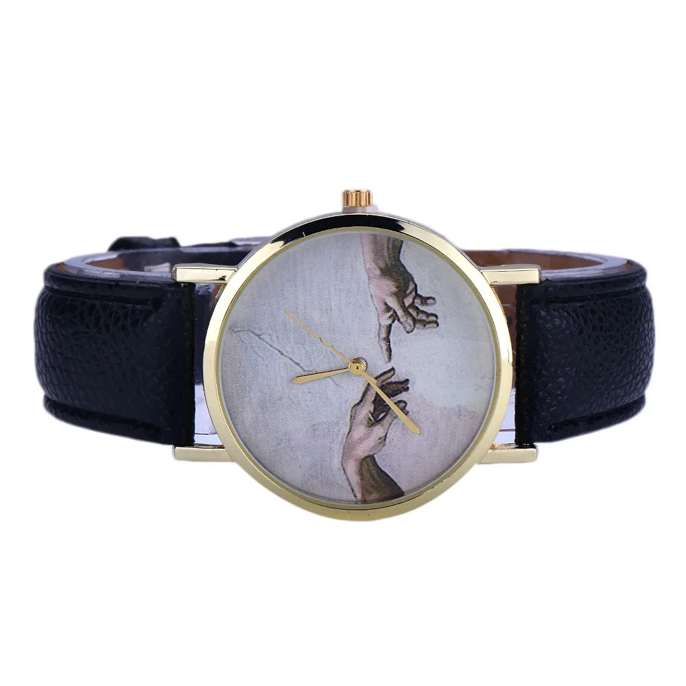 

Women Halloween Christmas Devil Hand Pattern Watch Leather Analog Quartz Wrist Watch Dress Clock relojes mujer Drop shipping Q