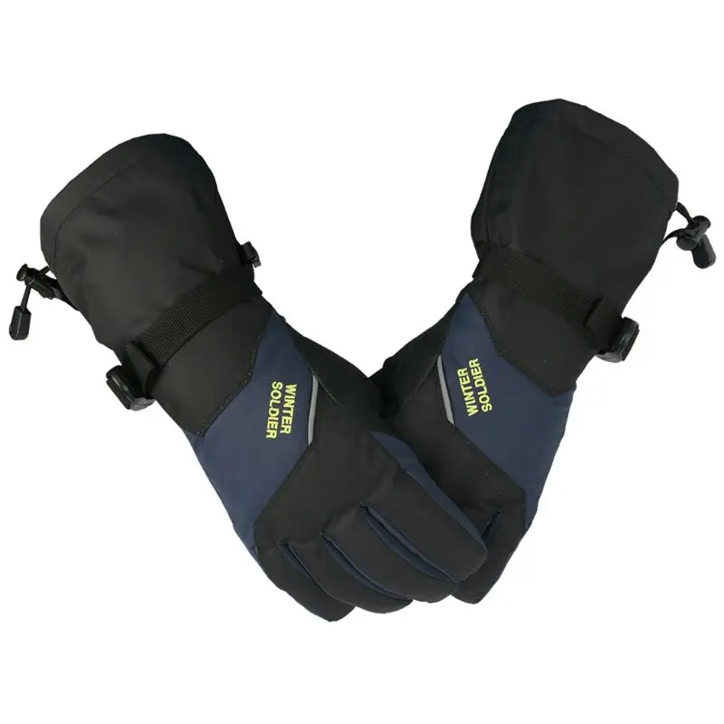 Взрослые водонепроницаемые ветрозащитные зимние лыжные перчатки унисекс, для сенсорных экранов плотные перчатки AXYD - Цвет: 2