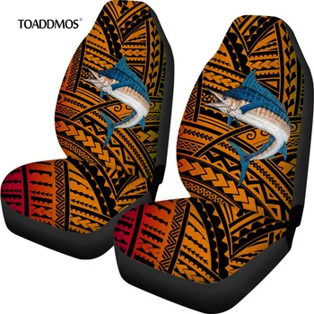 

TOADDMOS Car Seat Covers Polynesian Traditional Rasta Pacific Tuna Pattern Air Cushion Universal Car Interior Seat Covers 2 Pcs