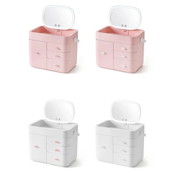

Led Lights 360 Rotating Desktop Mirror Press Sn Makeup Mirror Professional Vanity Mirror Beauty Adjustable Countertop