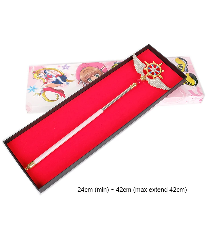 24-52 см Масштабируемые Sakura Card Captor маскарадные костюмы волшебные палочки Хэллоуин вечерние реквизиты оружие Kinomoto звезда птичья голова наклейки - Цвет: pink 1