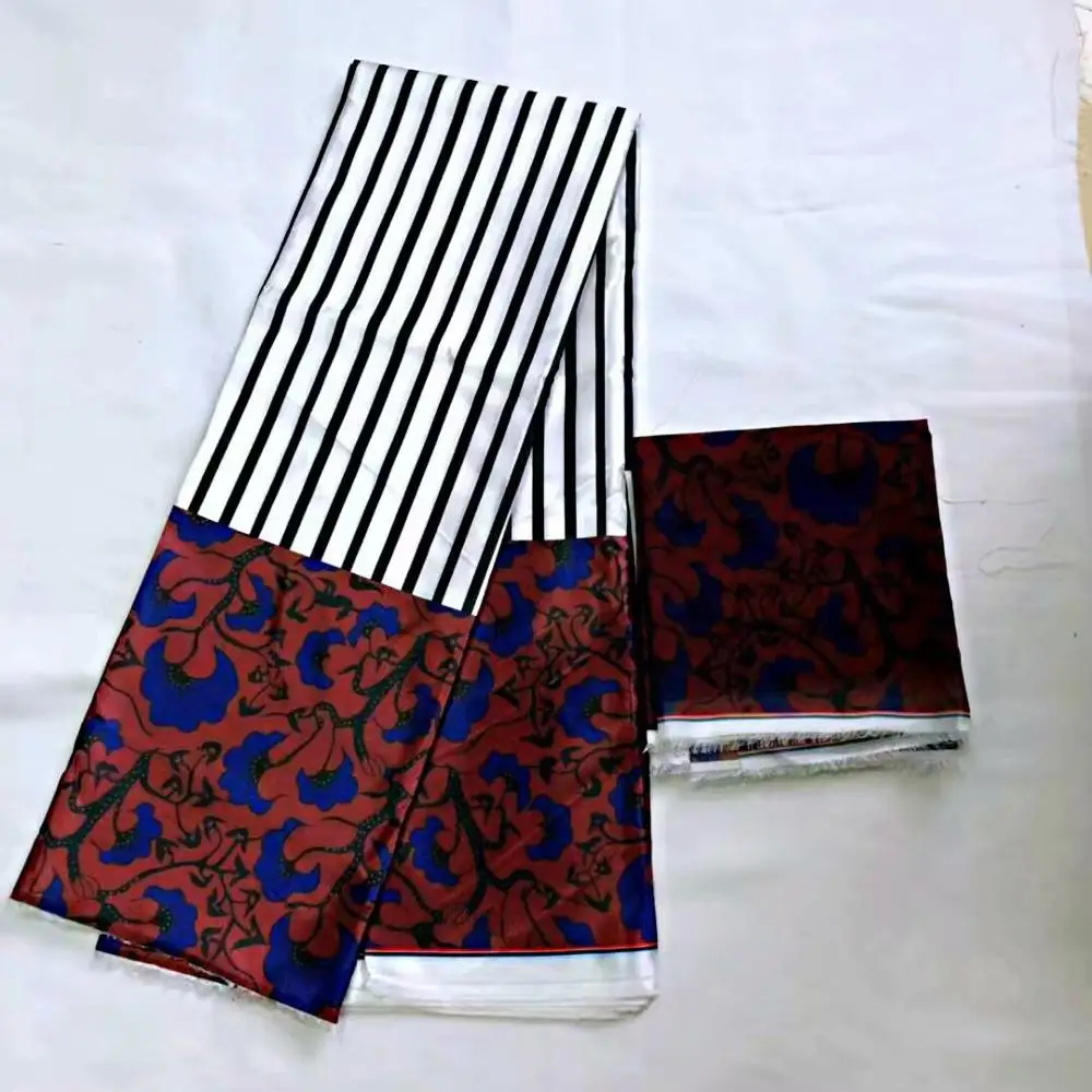 Атласные шелковые принты ткани Анкара сатин воск высокого качества 4+ 2 ...