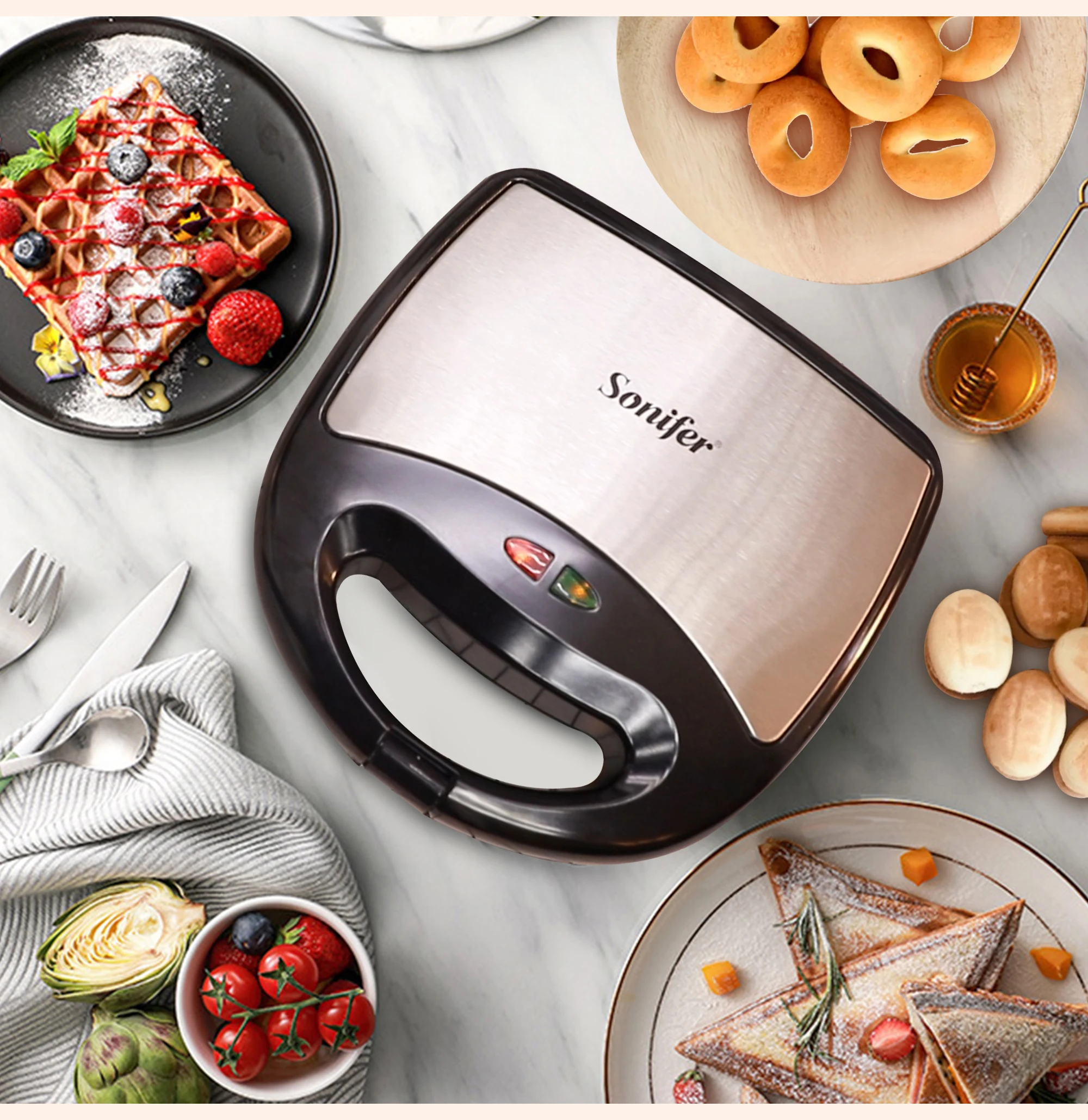 7 In 1 Electric Waffle Maker Large Cooking With 7 Removable Plates