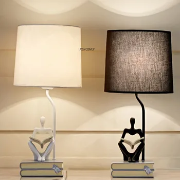 

Modern Retro Led Resin Table Lamp Lighting Character Decor Gift Nordic Bedroom Bedside Lamp Study Cafe Restaurant Light Fixtures