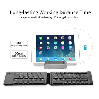 

BT Folding Keyboard Foldable Keyboard Rechargeable Full Size Keyboard for iOS Phone Android Smartphone Tablet Windows Laptop