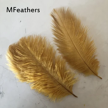

21 Colour 10 PCS Dyed Gold Ostrich Plumes 6-8 Inches Natural Feathers For DIY Handwork Wedding Party Home Decoration Accessories