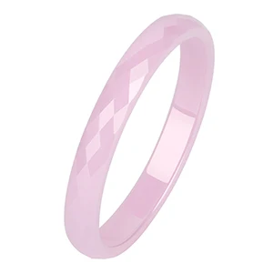 Дизайн керамических колец, прозрачное керамическое межцветное кольцо, модное, ручной работы, здоровое керамическое свадебное Ювелирное кольцо для женщин - Main Stone Color: 3mm Cut Pink