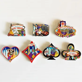 

Las Vegas Creative Refrigerator Magnets Set World and City Tourism USA Las Vegas Landmark Building Fridge Magnet Souvenir Gift
