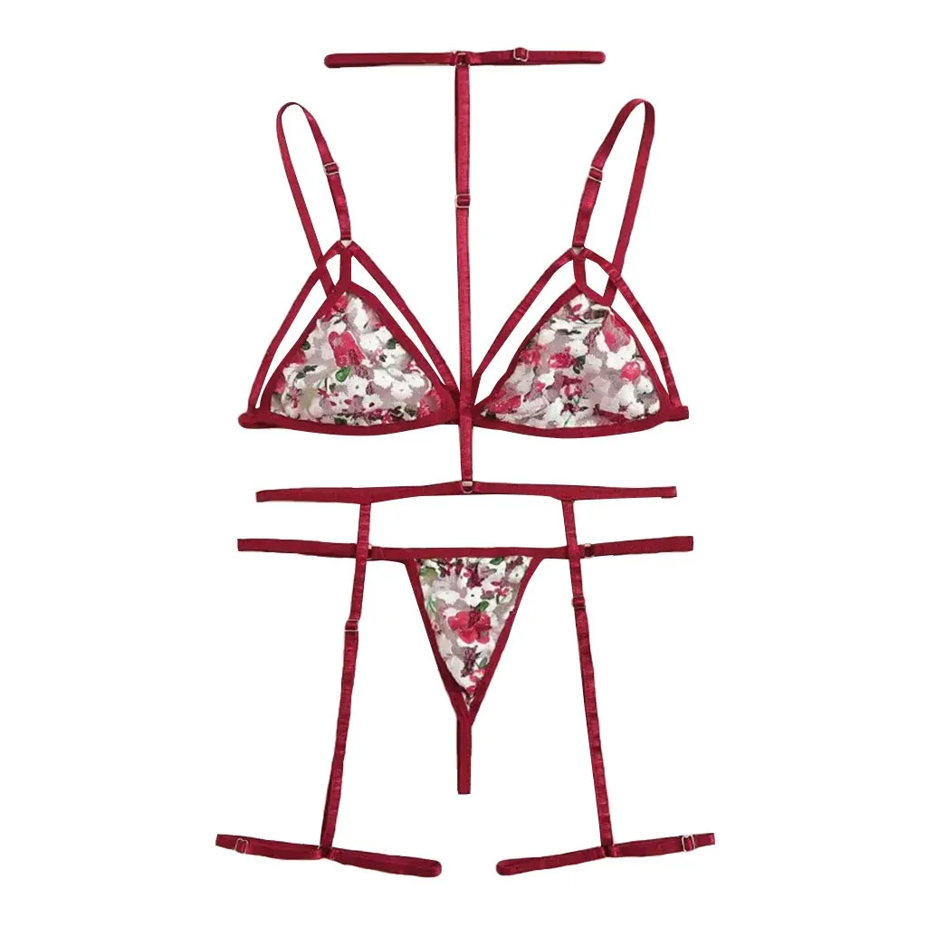 Low Price Loss Sale Fashion Women V-Neck Bra +Thong Flower Embroidered Lingerie Set Underwear S-2XL Dress For Sex Beautiful