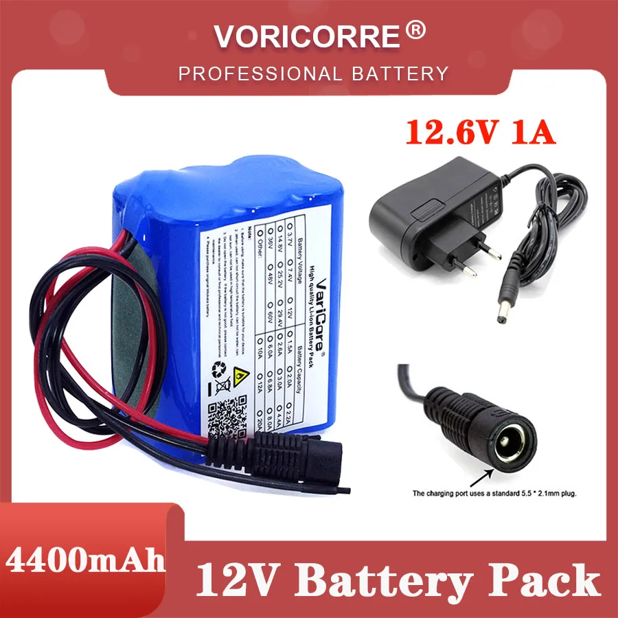 Zuidwest spannend kleding VariCore 12 v 4.4 Ah 4400mAh 18650 Rechargeable batteries 12V with BMS  Lithium Battery pack Protection Board +12.6V 1A Charger|battery powered  electric razor|battery led christmas treebattery rechargeable battery -  AliExpress