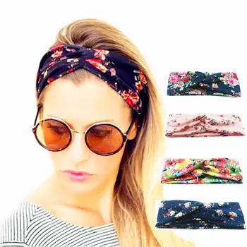 

Print Cotton Women Hair Hoop Band Bows Elastic Headkerchief Sport Hairbands Head Band Knot Headbands for Girls Headwear Headwrap