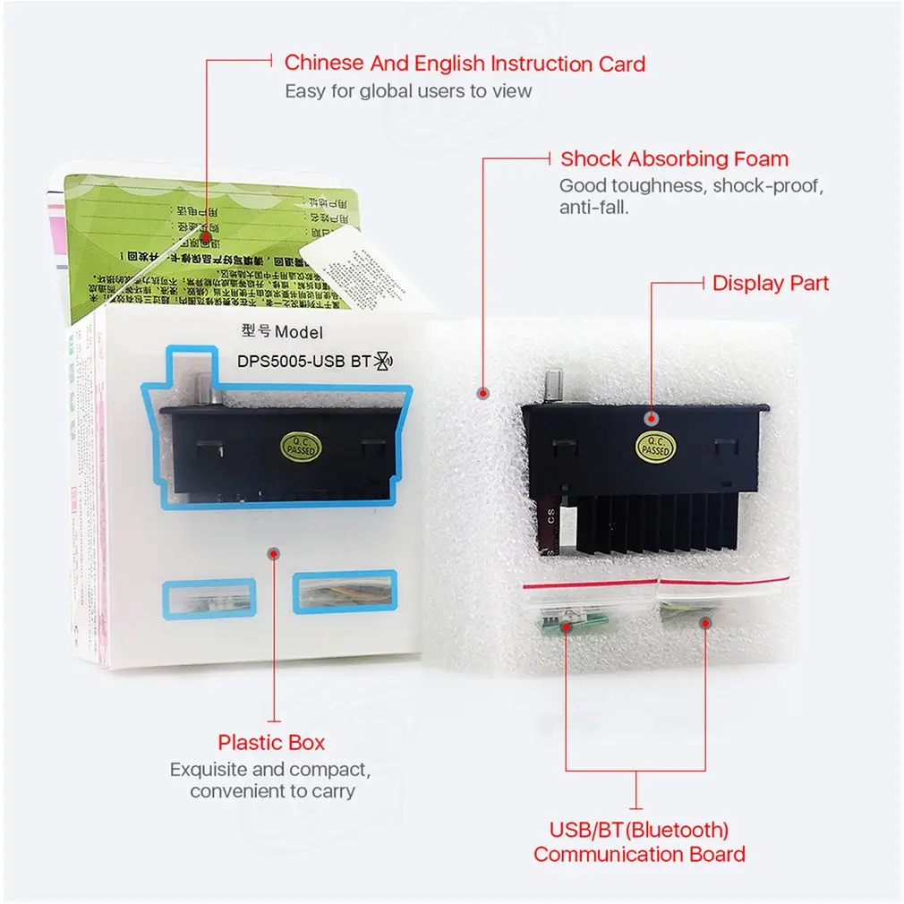 DPS5005-USB-BT постоянного напряжения постоянного тока понижающий модуль питания