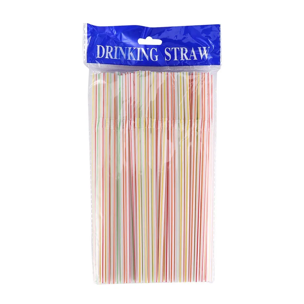 100 Pcs Flexible Plastic Solid White Party Tea &amp Coffee Shop Disposable Drinking Straws Wedding Decorations | Дом и сад