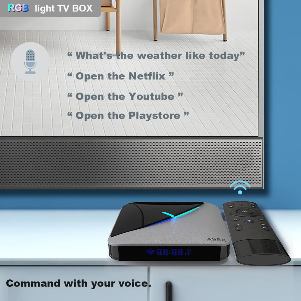 4 Гб 64 Гб RGB светильник A95X F3 Air Smart tv Box Android 9,0 Amlogic S905X3 tv Box Wifi 4K 60fps Netflix Youtube медиаплеер X3