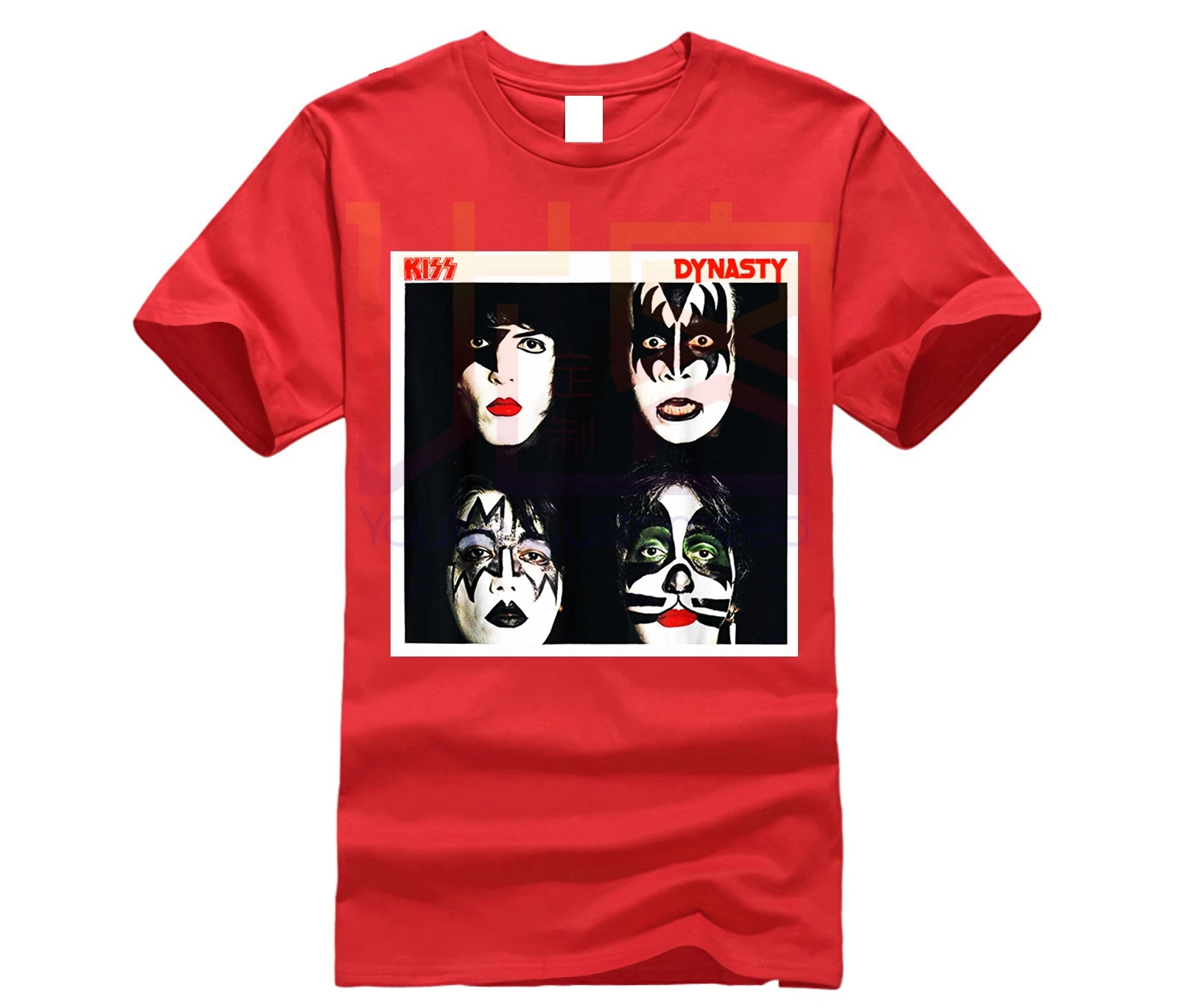 KISS 1979, футболка династии, мужские футболки, повседневный топ с коротким рукавом и круглым вырезом, хлопковые футболки, топы, Забавные футболки, хлопковые топы, футболка - Цвет: red
