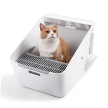 Automatic Cat Litter Box Pet Sand Basin Toilet Cat Induction Deodorizing Litter Box Smart Top-Entry Anti-Splash Semi-Open Toilet