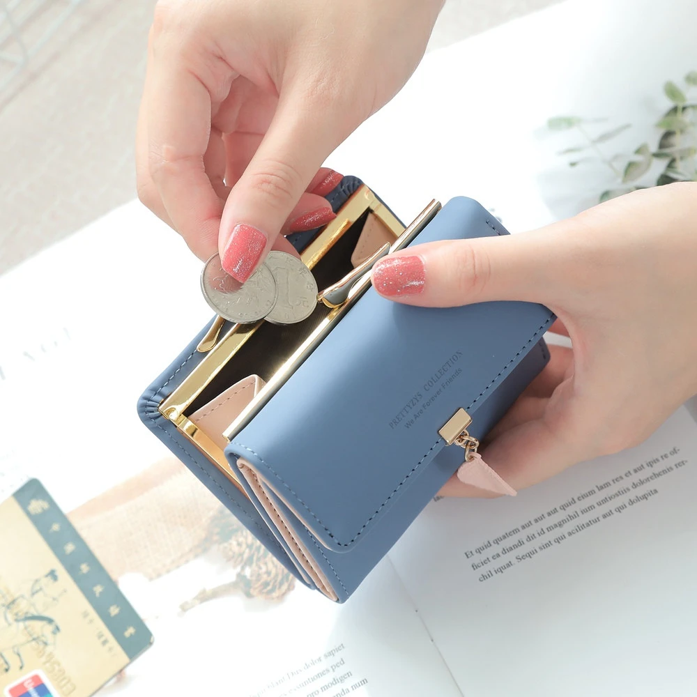 New Wallet Women Fashion Small Wallet Purse Female Magnetic Snap Money Bag Small Coin Pocket Credit Card Holder Bags 813
