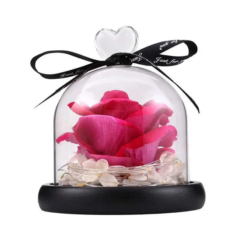 

Eternal Exclusive Rose In Glass Dome with Lights Romantic Decor Valentine's Day