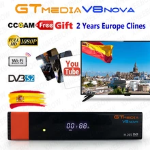 DVB-S2 FTA Gtmedia V8 nova спутниковый ТВ приемник встроенный wifi Freesat V8 приемник с бесплатной Европой Cline H.265 gt медиа v8 nova