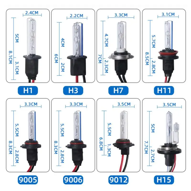2 шт. ксеноновых фар, Высокопрочная конструкция лампы 12V 35W 6000K H1 H3 H7 H11 9005 9012 D2H фар автомобиля Замена балласт костюм