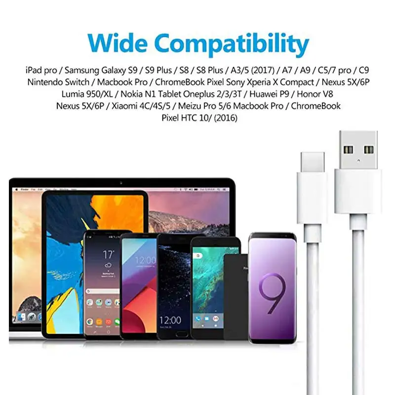 Usb type-C кабель USB A-USB C Быстрая зарядка type-C шнур для samsung Galaxy S10/S9/S9+/S8/S8+ Note 9/8 nintendo Switch iPad