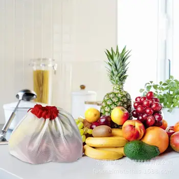 

Fruit Mesh Bag Joint Mesh Bags Vegetable Bags Shopping Bag Unilateral Drawstring Storage Bag Drawstring Bag Drawstring