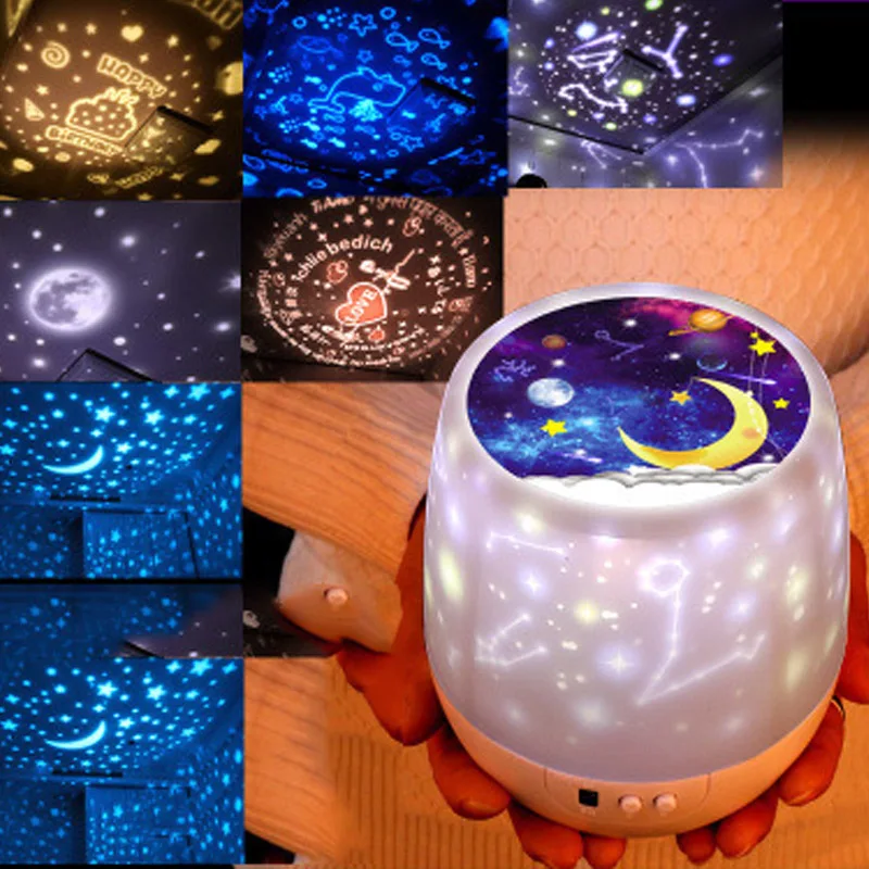 

Moon Star Lights Color Magic LED Night Lamps USB Universe Solar System Constellation Lamp Drill Projector Fantasy Rotating Light