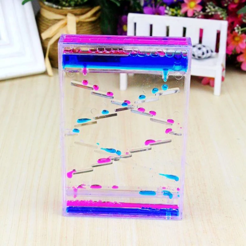

Acrylic Hourglass Timer Home Decoration Toy Two-color Oil Drop Ladder Liquid Water Drop Creative Ornaments Figurines Desk Decor