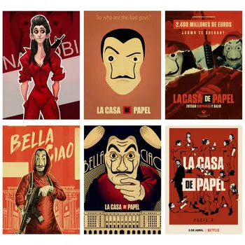 

250GSM Paper Card Funny Graffiti Mural 2020 Season 4 Spanish La Casa De Papel Money Heist House of Paper PostCard DIY Painted