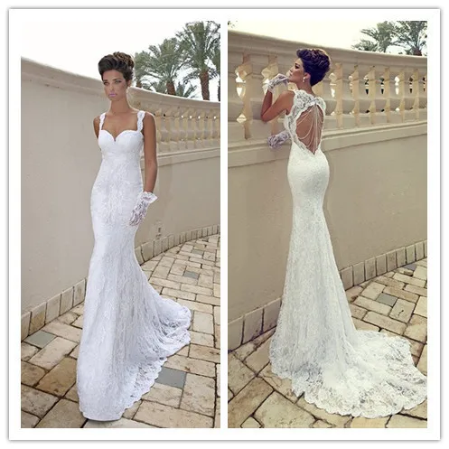 MANSA Sexy Vintage Kant Mermaid bruidsjurk Met Kralen Lange Backless Vestido De Noiva Plus Size moeder van de bruid jurken MANSA Sexy Vintage Kant Mermaid bruidsjurk Met Kralen Lange Backless Vestido De Noiva Plus Size moeder van de bruid jurken