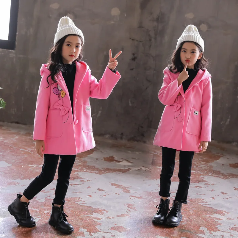 

Girl's Coat Spring 2020 New Korean Style Children's Kids' Overcoat Western Style Duffle Coat Balloon Embroidery