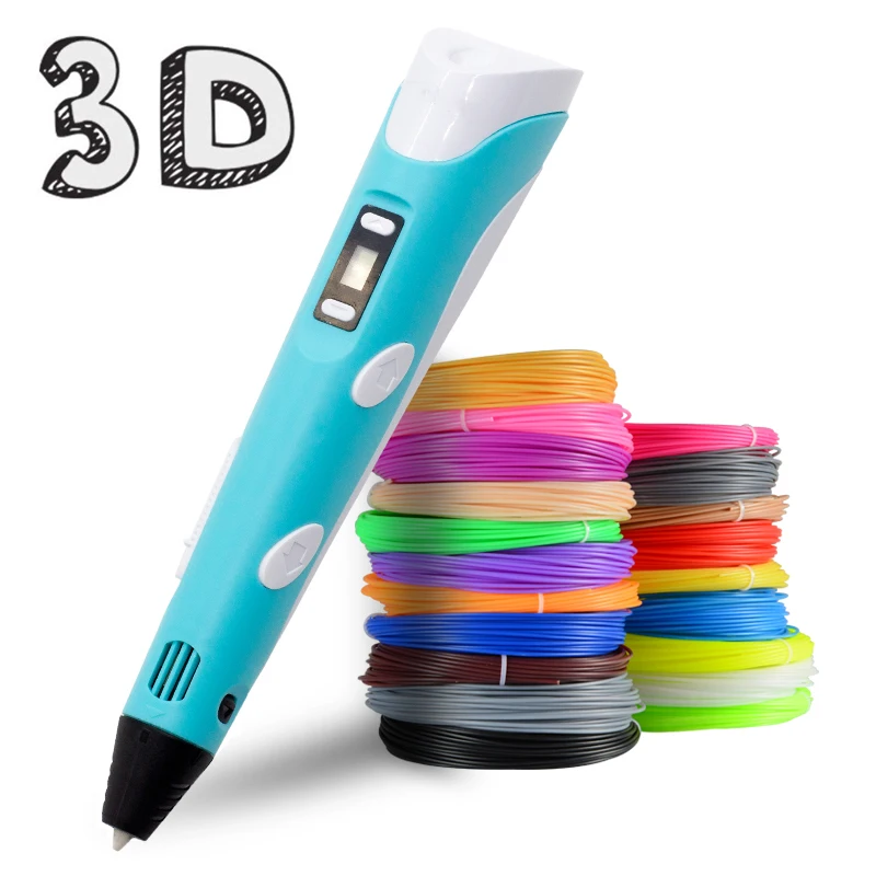 3D ручка печать с 100 м PLA печати 3d Ручка ультратонким стержнем Criativa подарок на день