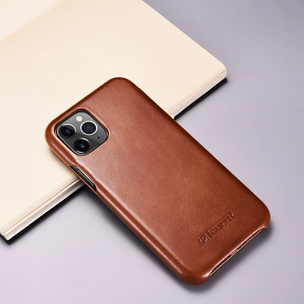 Icarer бренд для iPhone 11 Pro Max чехол из натуральной кожи чехол для телефона s изогнутый край винтажная Магнитная Застежка чехол-книжка