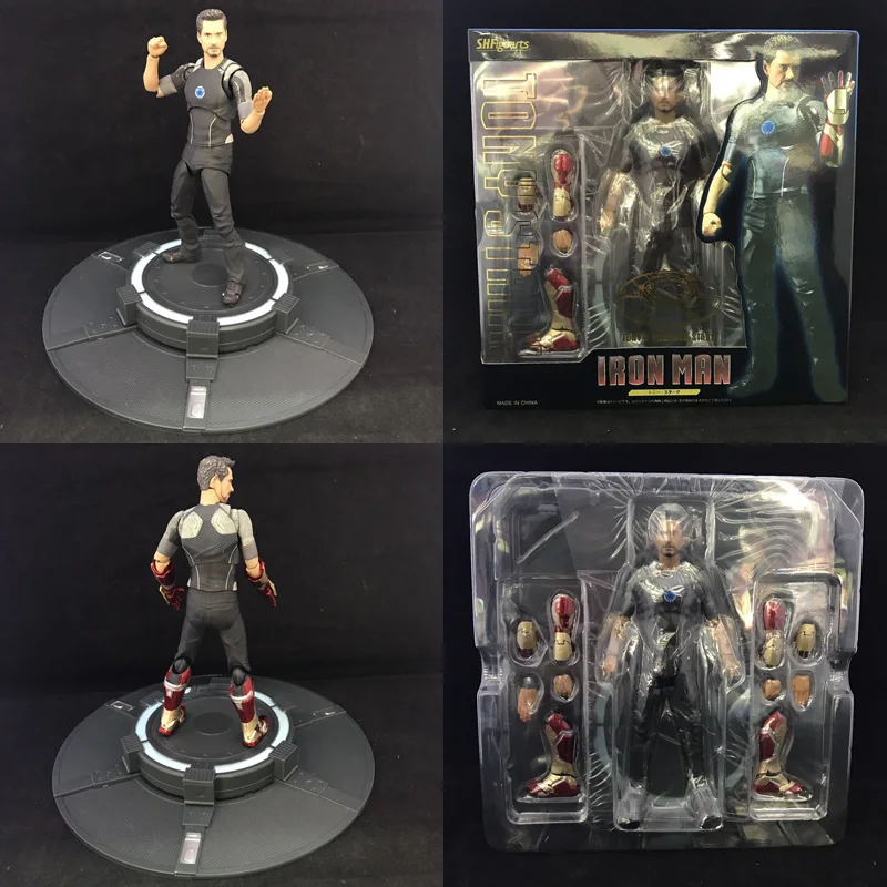 

Figuarts SHF Figure Iron Man Tony Stark with Tony's Powerd Stage PVC Marvel Legends Iron Man Action Figure Collection Model Toys