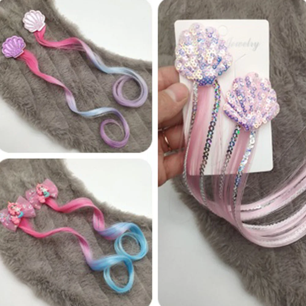 

Hair Accessories Colorful Bowtie Hair Clips for Girls Rainbow Glitter Wings Hair Bows Princess Kids Long Wig Hairpins for Hair