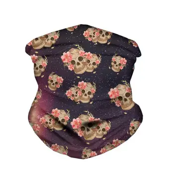 

HYCOOL Motorcycle Face Shield Scarf Skull Flower Print Balaclava Bicycle Cycling Windproof Bandana Multi Function Headband Adult