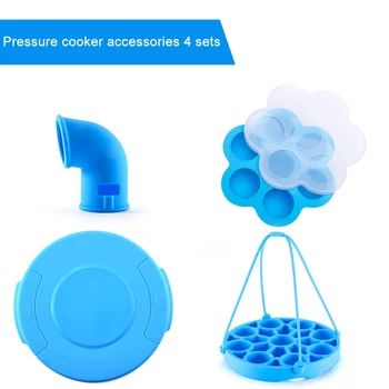 

4pcs/set Steamed Eggs Rack With Lid Safe Sealing Vent Pressure Cooker Accessory Kitchen Silicone Tools Lifter Home