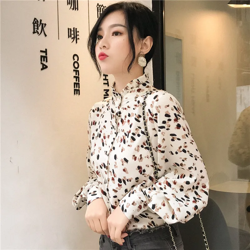 Blusas mujer de moda2019, женская рубашка на пуговицах с цветочным принтом, женские блузки и топы, chemisier femme nouvelle, коллекция 7292 50
