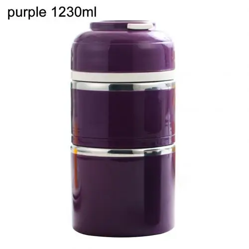 Purple 1230ml Горячая 780/1230 мл портативный тепловой Ланч-бокс Герметичный для бэнто, пикника контейнер для еды - Цвет: Purple 1230ml