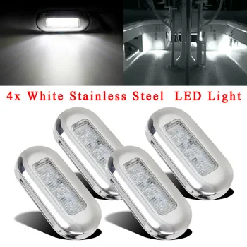 

White Marker Light 4pcs Stainless Steel Lamp Waterproof 12V DC Replacement